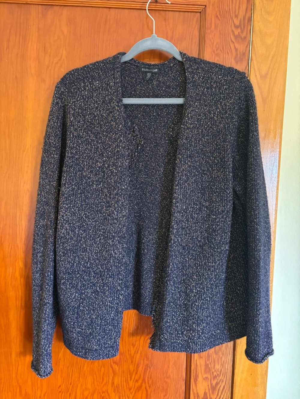 Eileen Fisher Black Marled Open Cardigan
